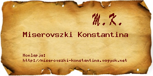 Miserovszki Konstantina névjegykártya